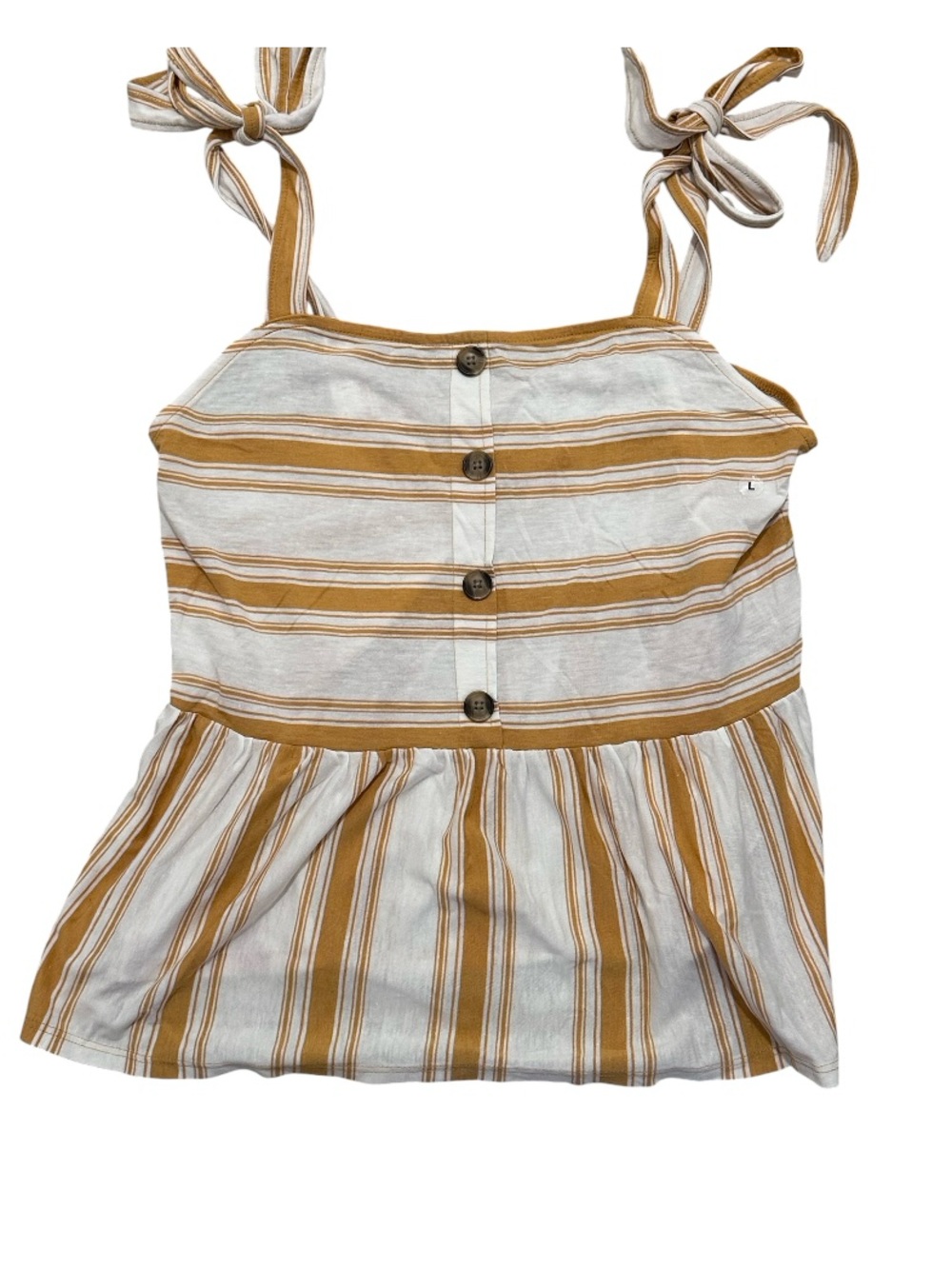 Striped Button-Front Tank in Mustard and White